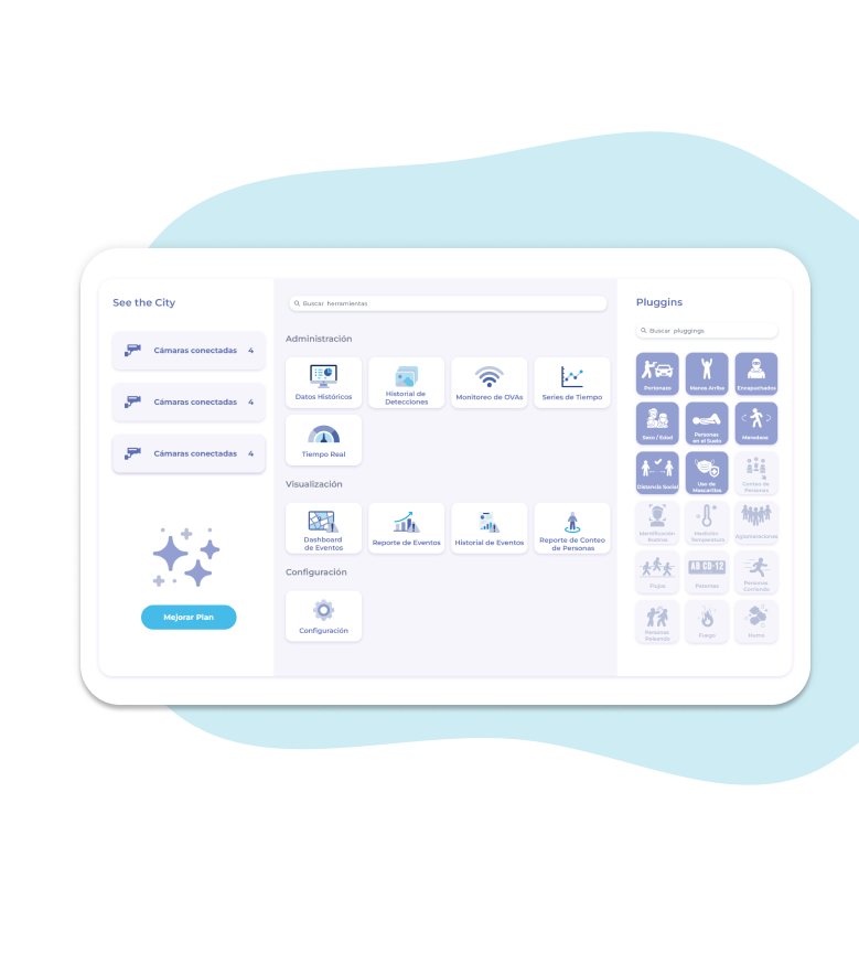 vista del cliente en la plataforma vsaas suite